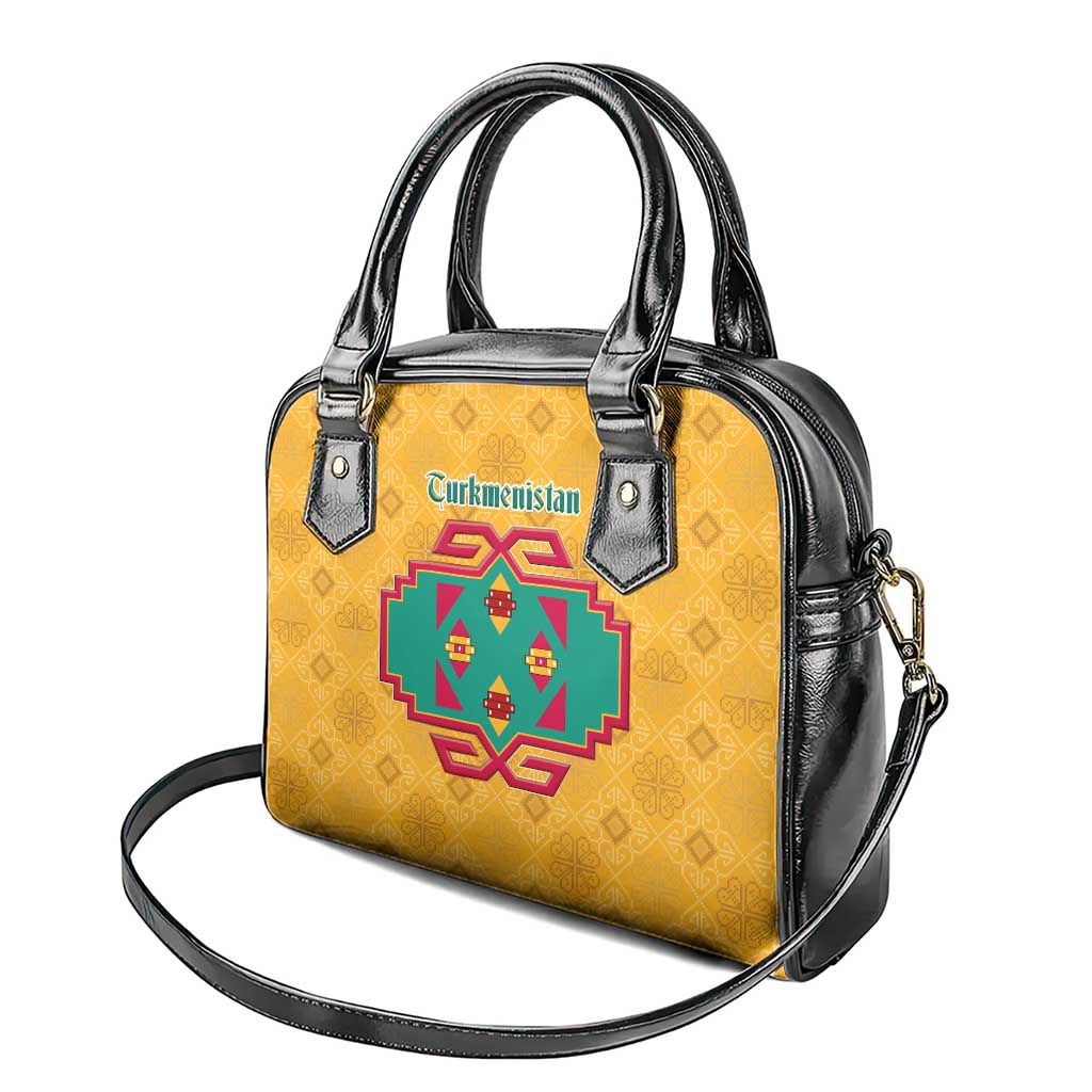 Turkmenistan Traditional Carpet Motif Shoulder Handbag with Ethnic Pattern Design TS04