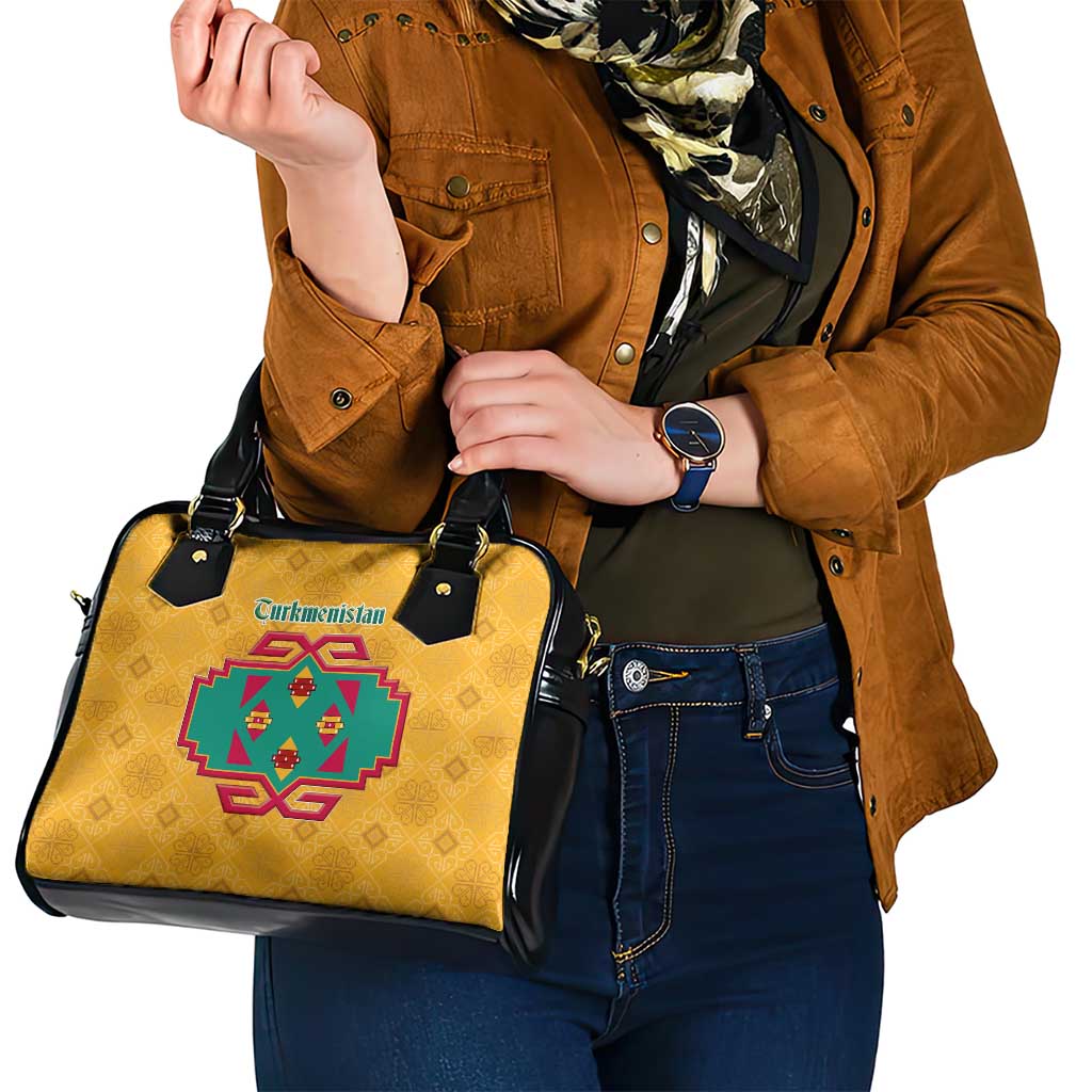 Turkmenistan Traditional Carpet Motif Shoulder Handbag with Ethnic Pattern Design TS04