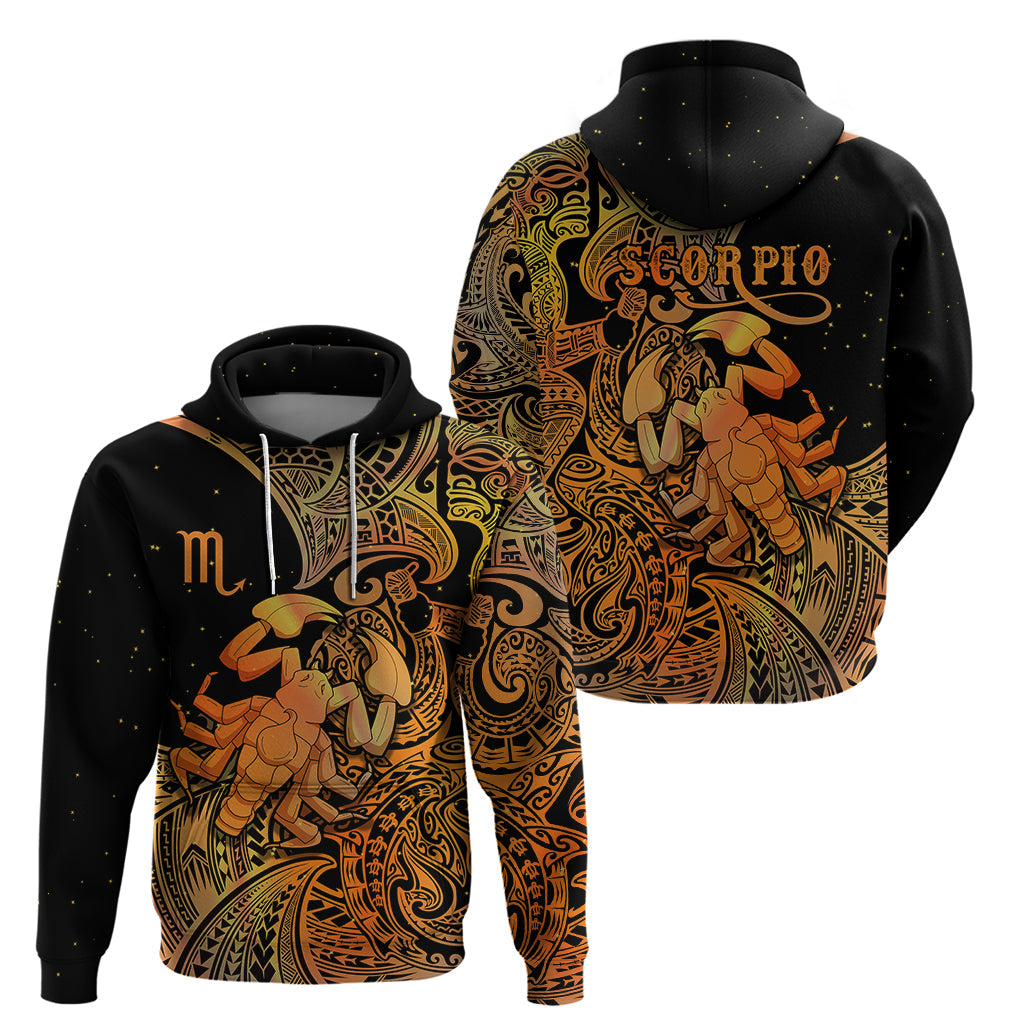 Zodiac Scorpio Hoodie Polynesian in Orange TS04