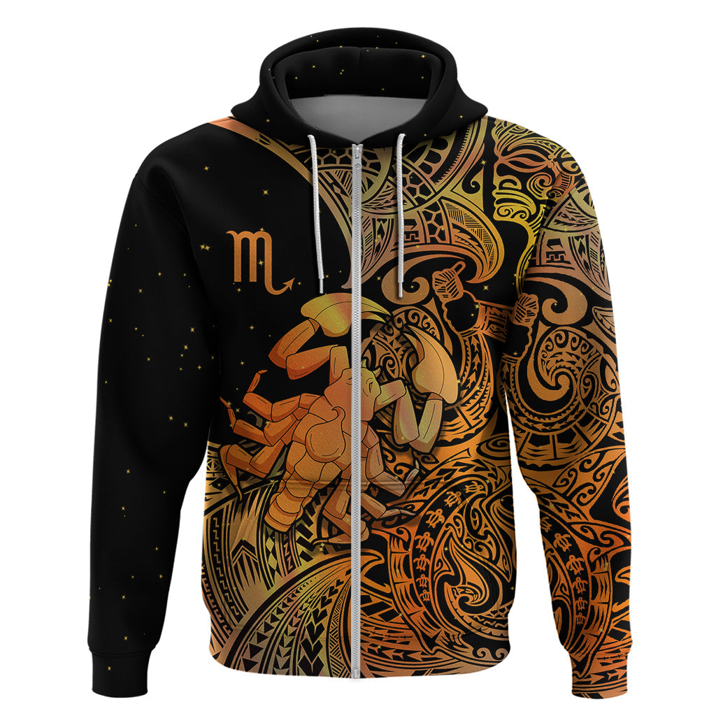 Zodiac Scorpio Hoodie Polynesian in Orange TS04