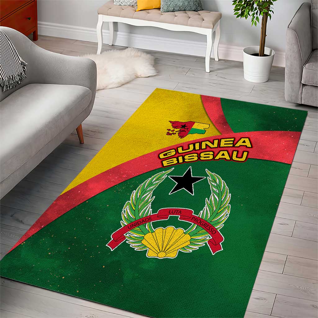 Guinea Bissau Area Rug Green Yellow Red Swirl TS04