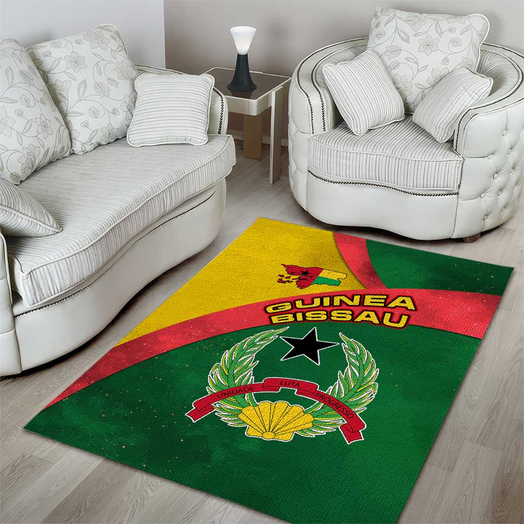 Guinea Bissau Area Rug Green Yellow Red Swirl TS04