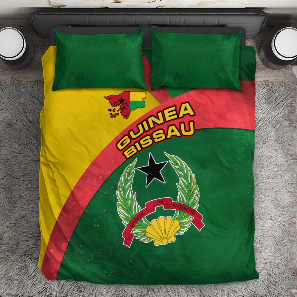 Guinea Bissau Bedding Set Green Yellow Red Swirl TS04