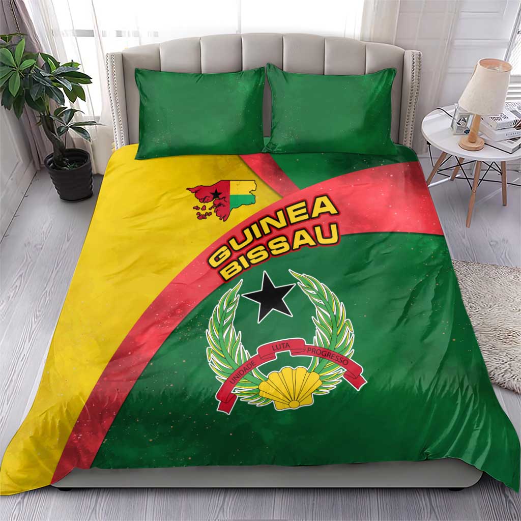 Guinea Bissau Bedding Set Green Yellow Red Swirl TS04