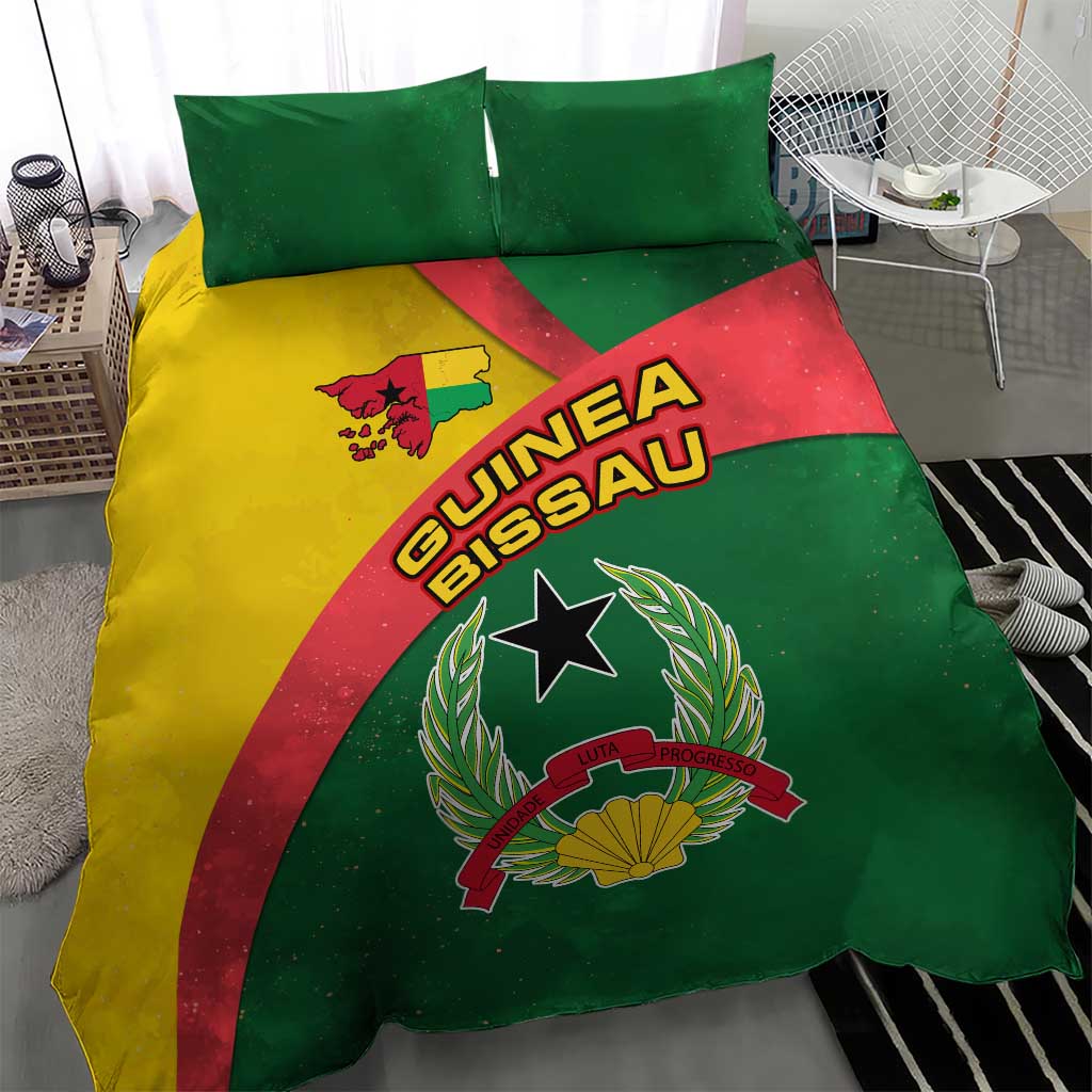 Guinea Bissau Bedding Set Green Yellow Red Swirl TS04