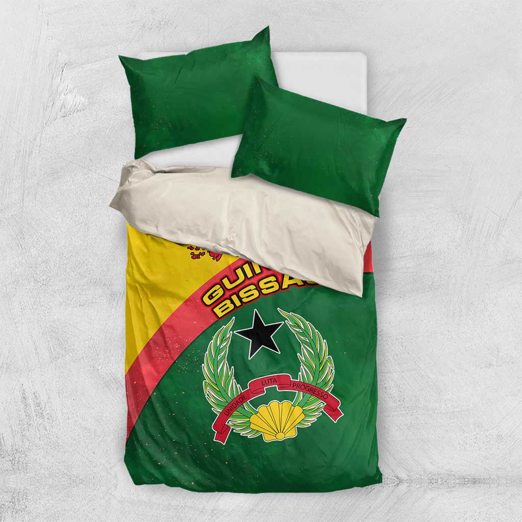 Guinea Bissau Bedding Set Green Yellow Red Swirl TS04