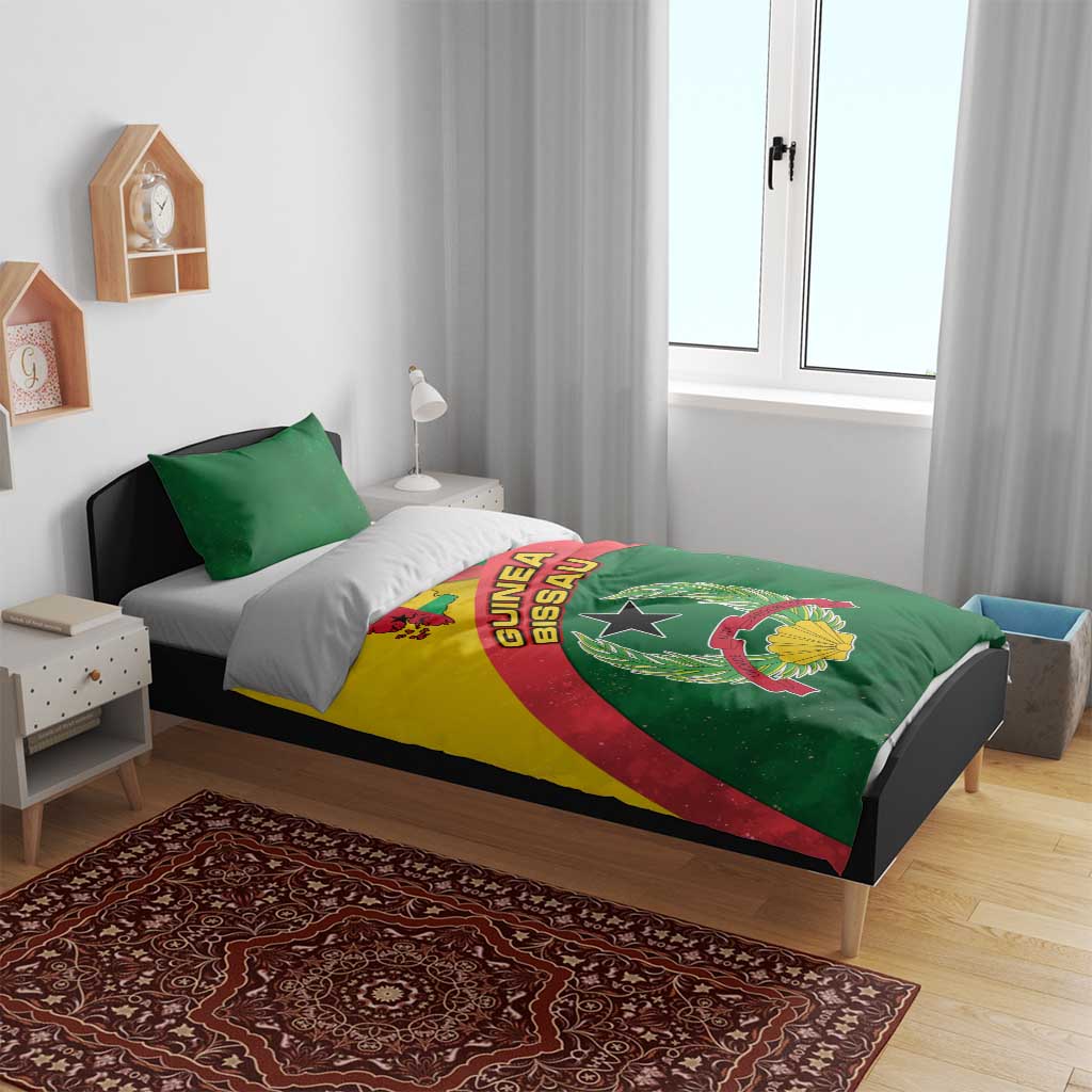 Guinea Bissau Bedding Set Green Yellow Red Swirl TS04