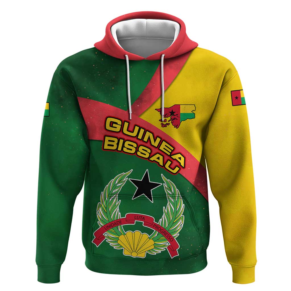 Guinea Bissau Hoodie with Green Yellow Red Swirl Design TS04