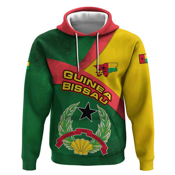 Guinea Bissau Hoodie with Green Yellow Red Swirl Design TS04