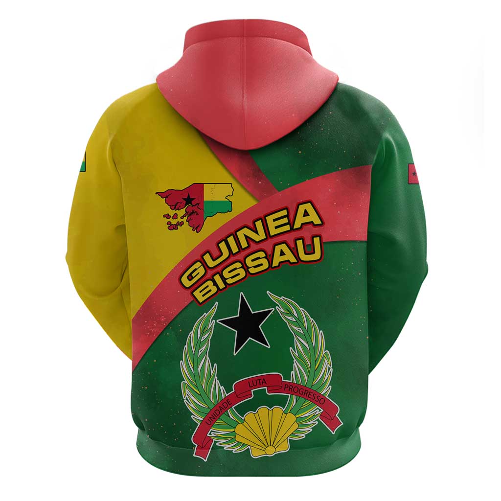 Guinea Bissau Hoodie with Green Yellow Red Swirl Design TS04