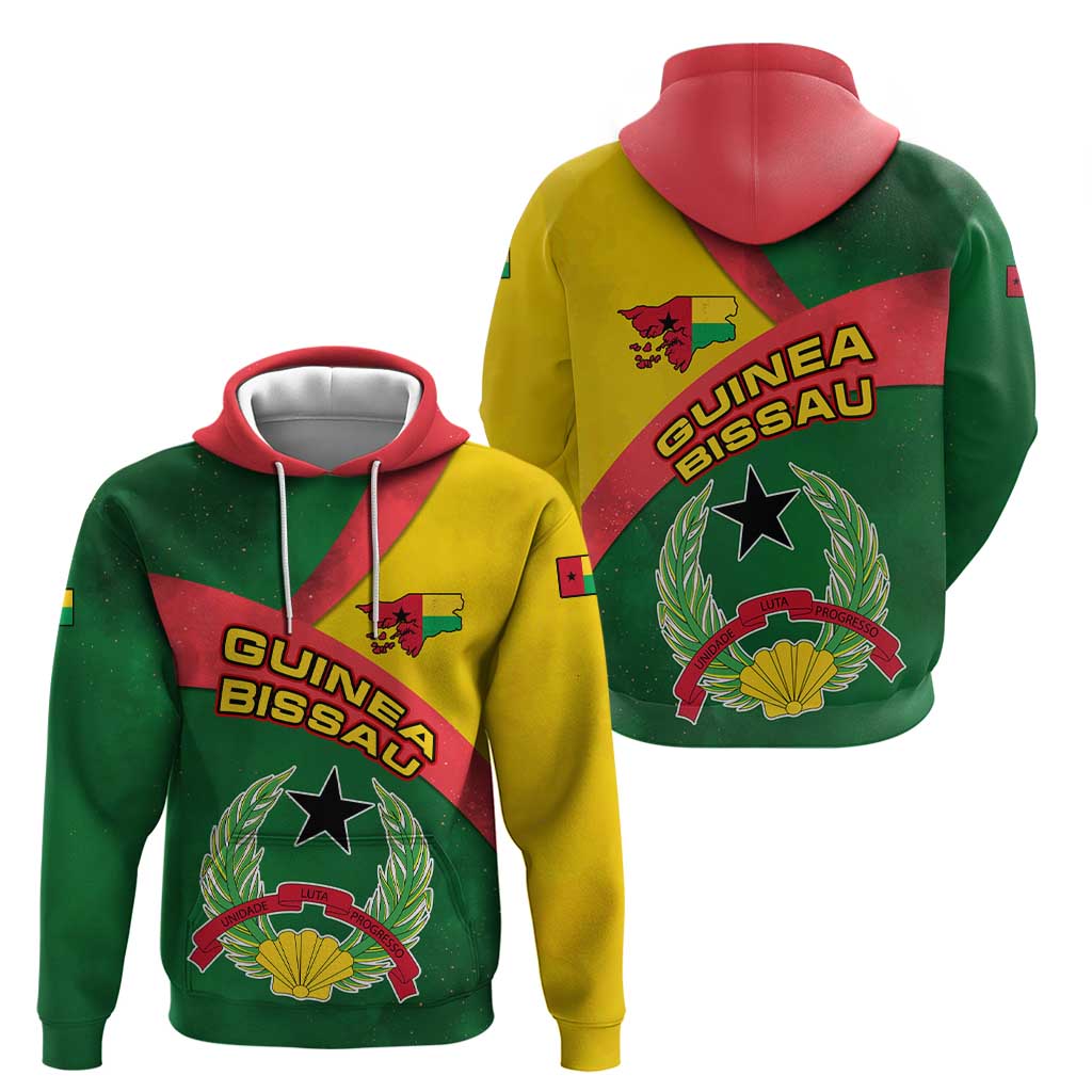 Guinea Bissau Hoodie with Green Yellow Red Swirl Design TS04