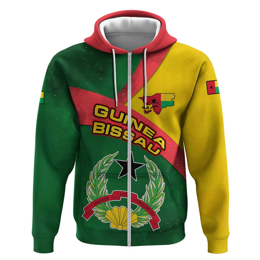 Guinea Bissau Hoodie with Green Yellow Red Swirl Design TS04