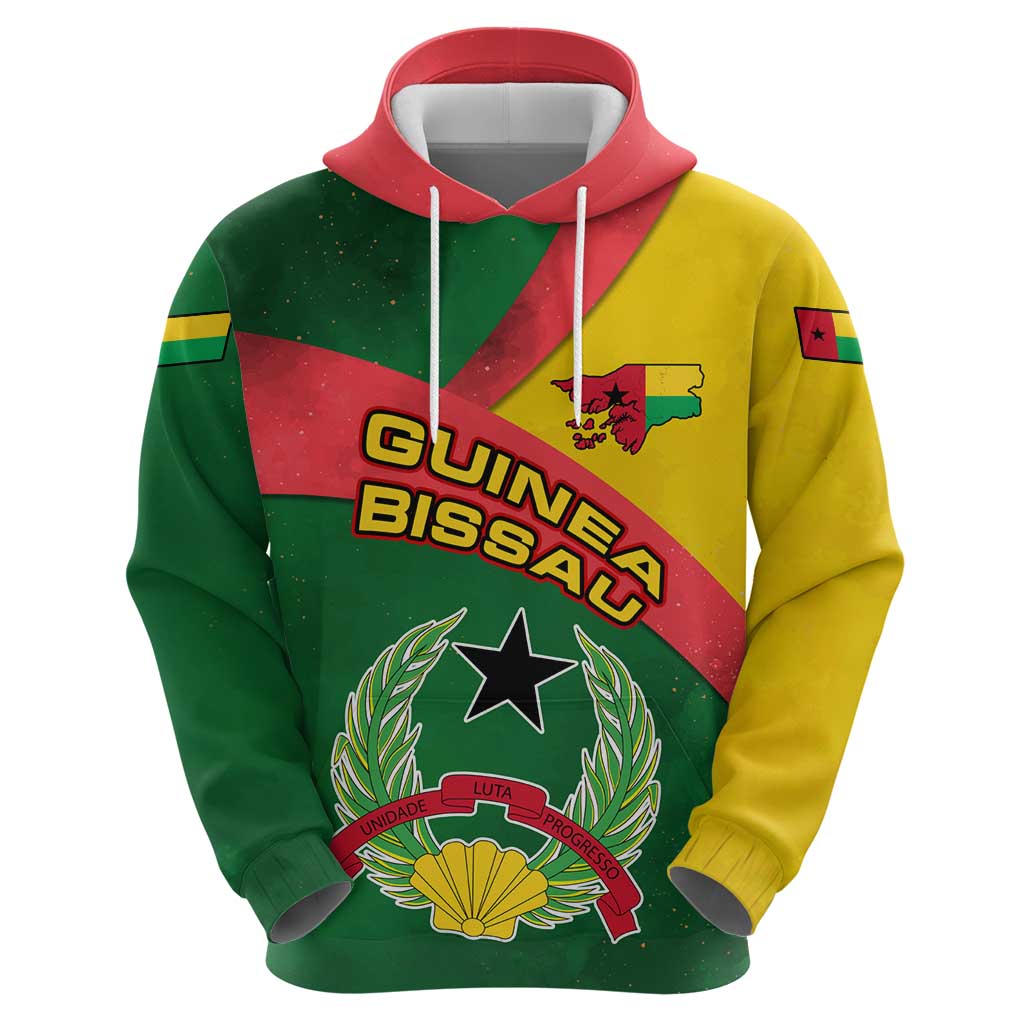 Guinea Bissau Hoodie with Green Yellow Red Swirl Design TS04
