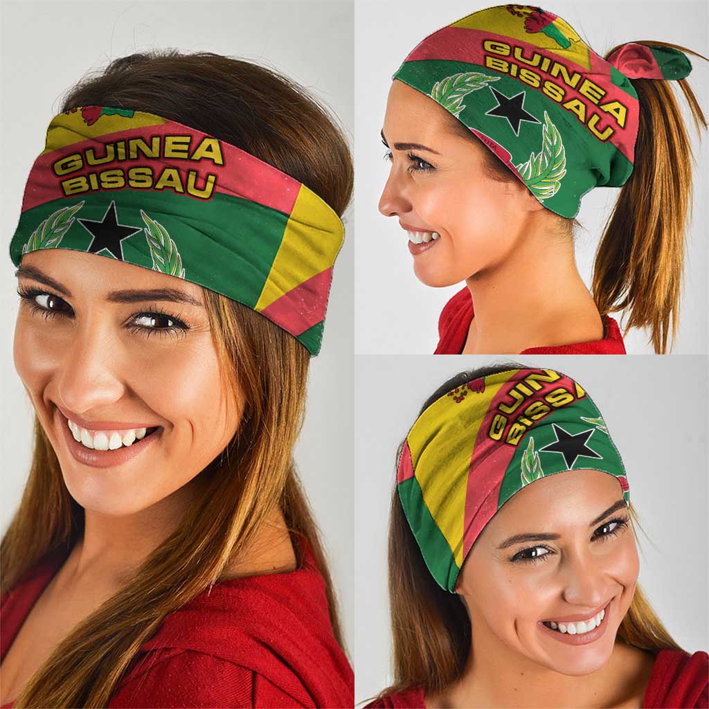 Guinea Bissau Neck Gaiter with Green Yellow Red Swirl Design TS04