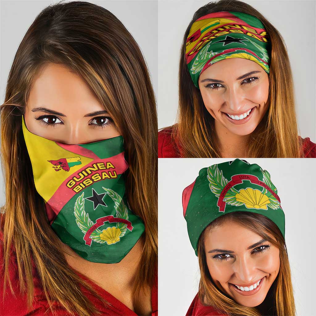 Guinea Bissau Neck Gaiter with Green Yellow Red Swirl Design TS04