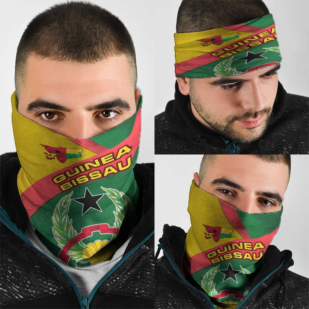 Guinea Bissau Neck Gaiter with Green Yellow Red Swirl Design TS04