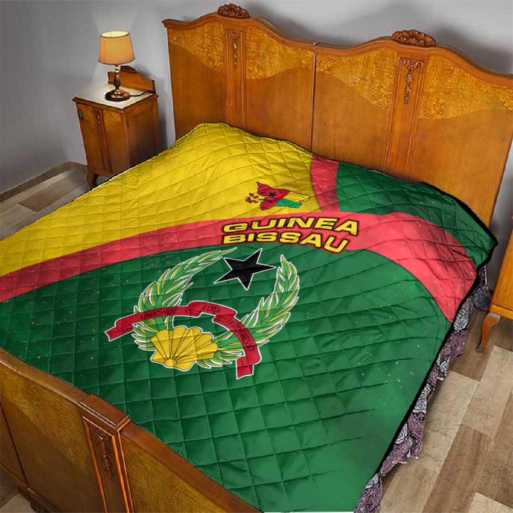 Guinea Bissau Quilt Green Yellow Red Swirl TS04