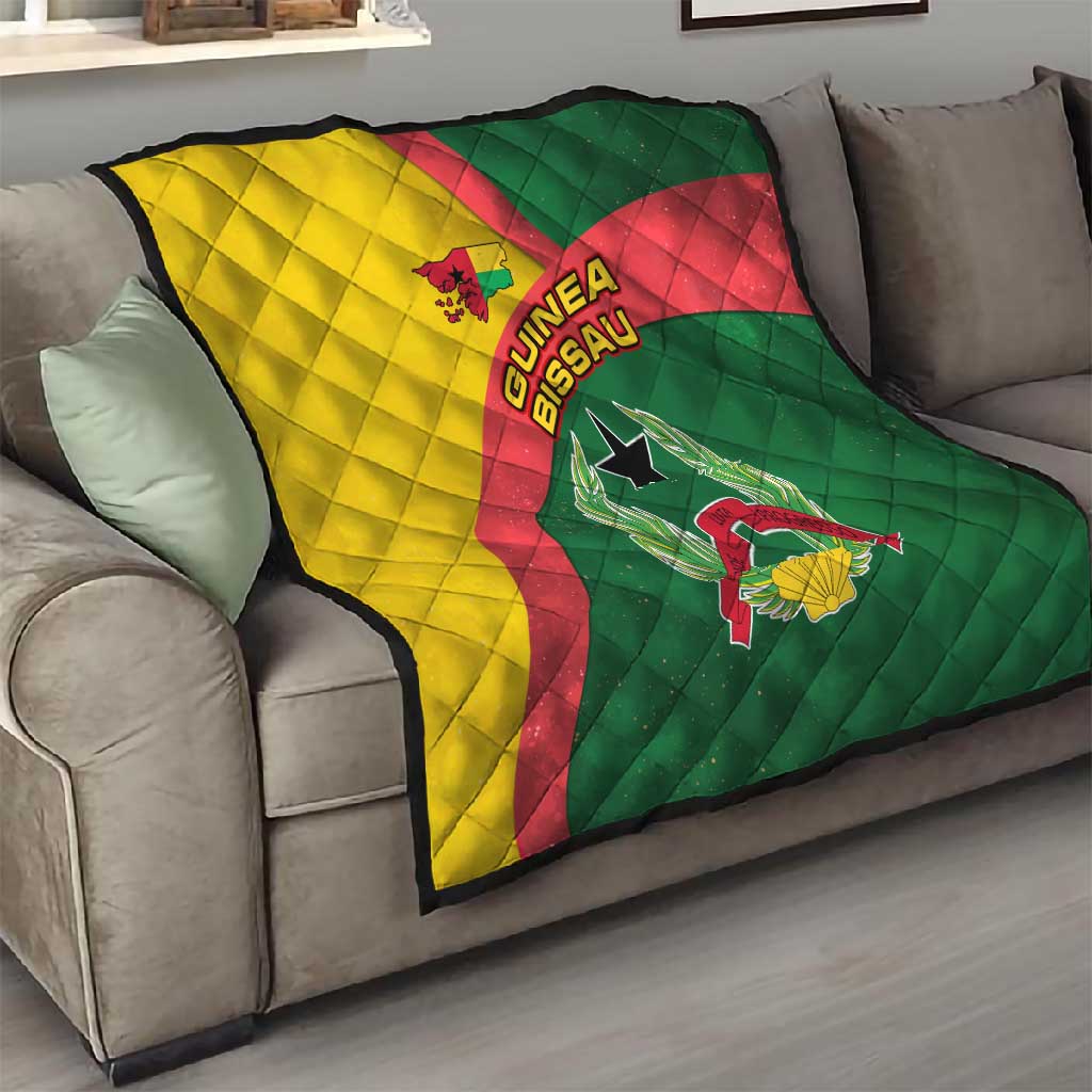 Guinea Bissau Quilt Green Yellow Red Swirl TS04