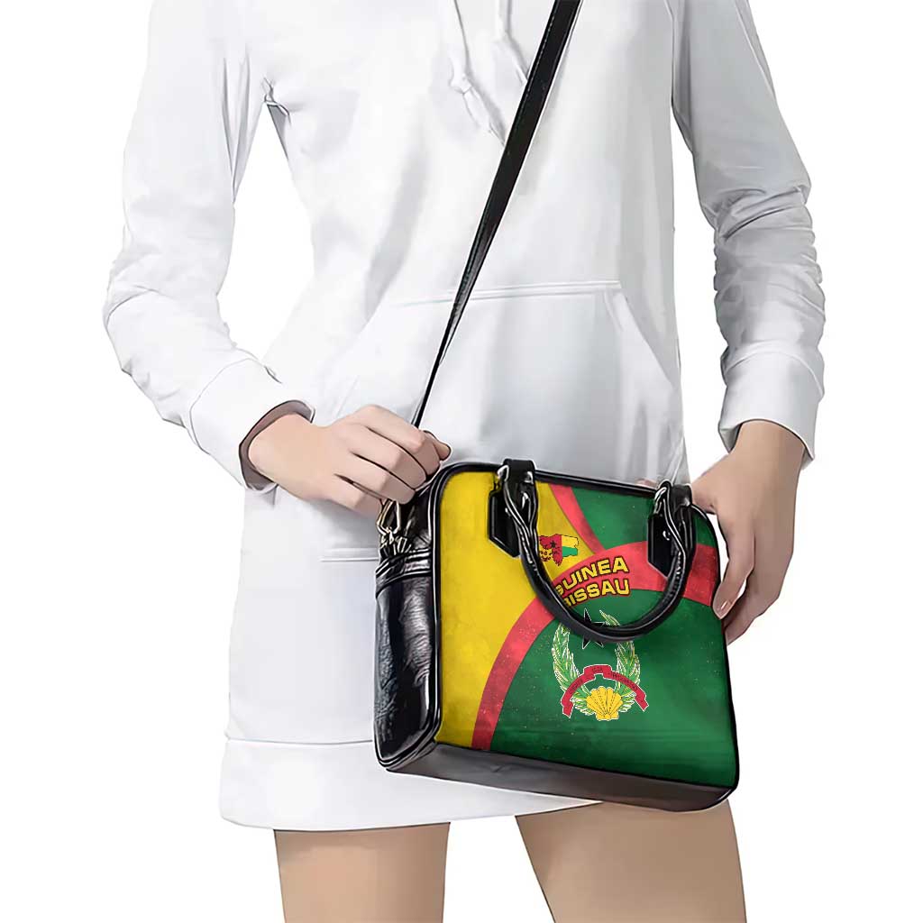 Guinea Bissau Shoulder Handbag with Green Yellow Red Swirl Design TS04