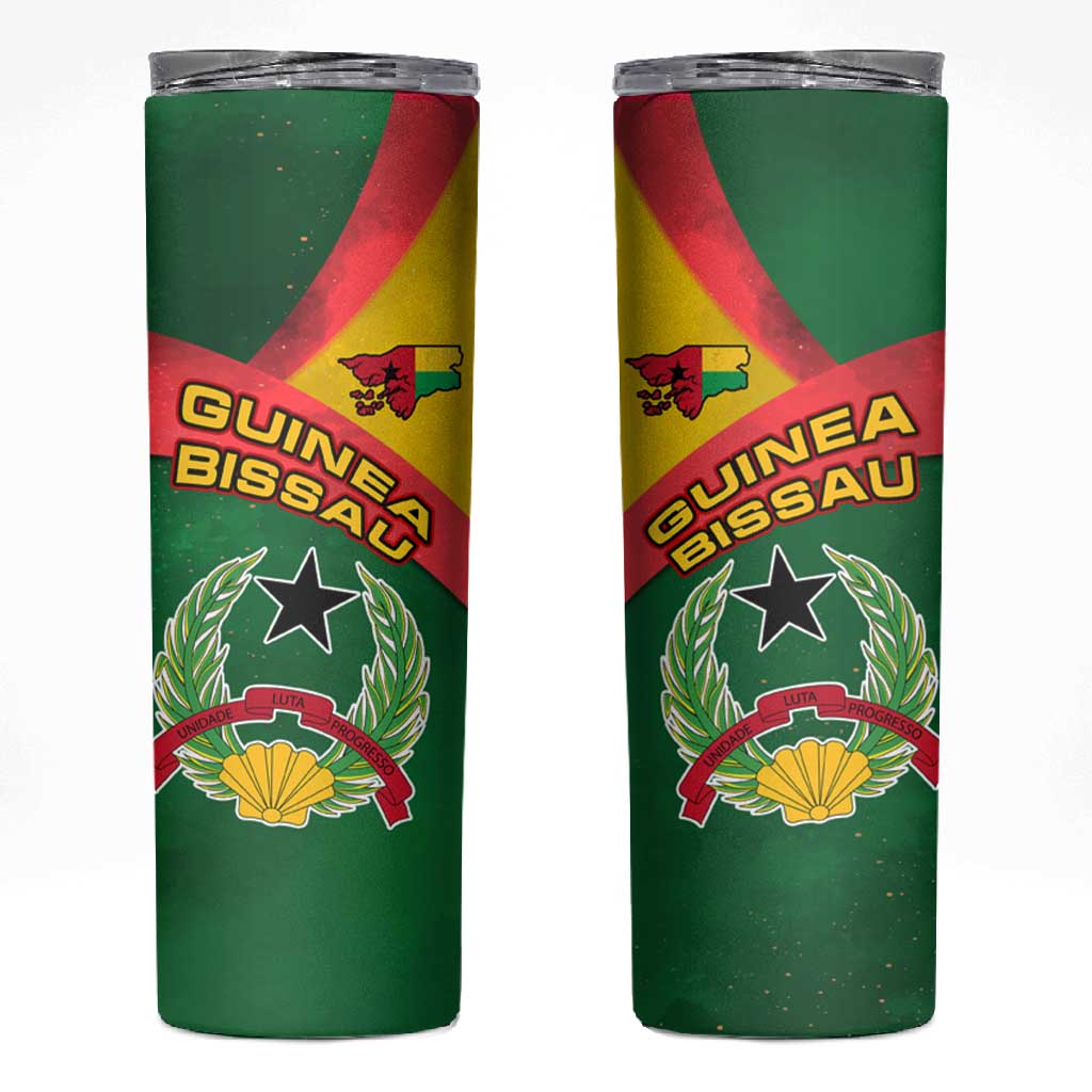 Guinea Bissau Skinny Tumbler Green Yellow Red Swirl TS04