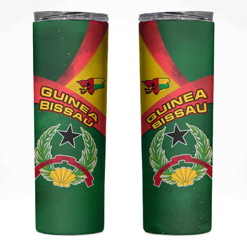 Guinea Bissau Skinny Tumbler Green Yellow Red Swirl TS04