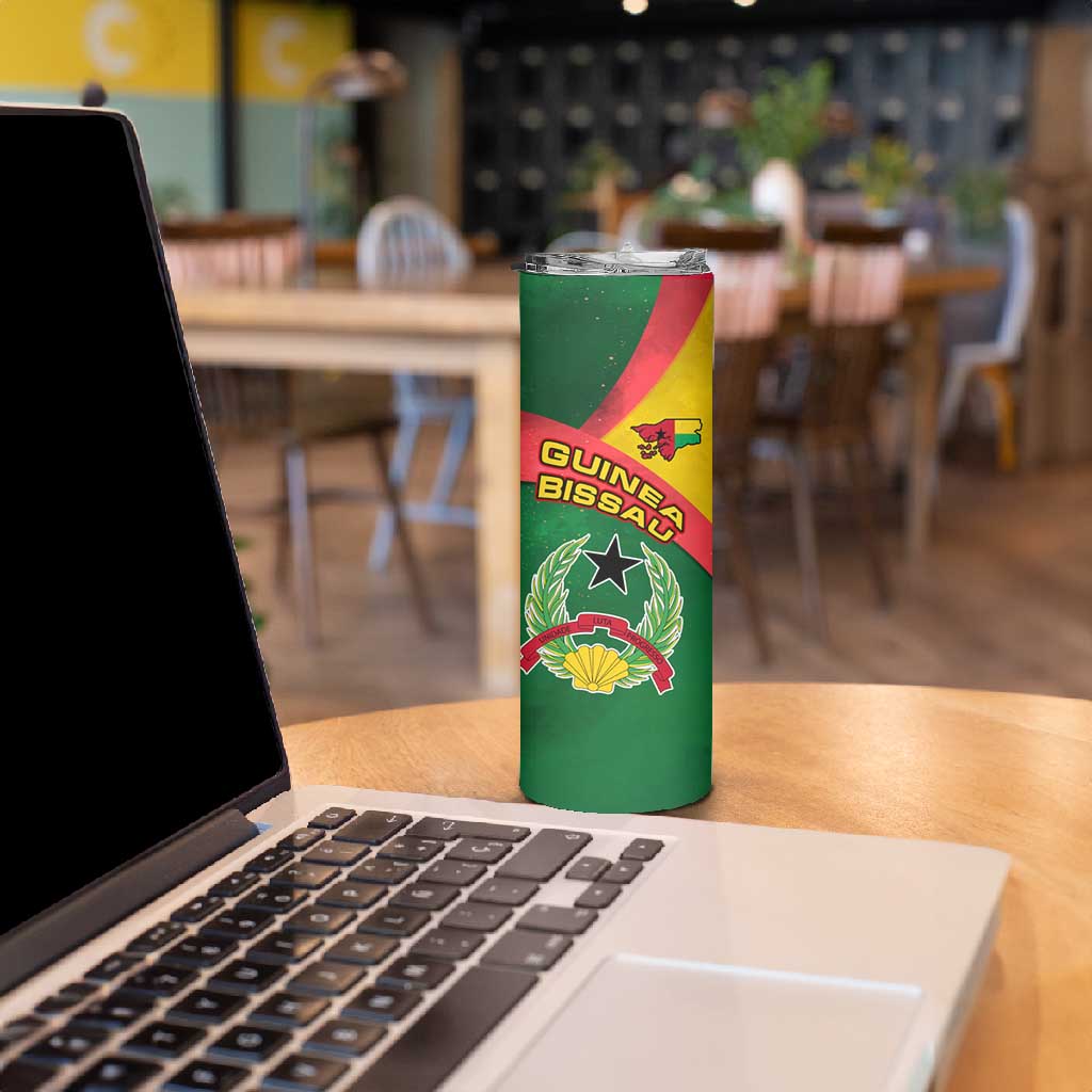 Guinea Bissau Skinny Tumbler Green Yellow Red Swirl TS04