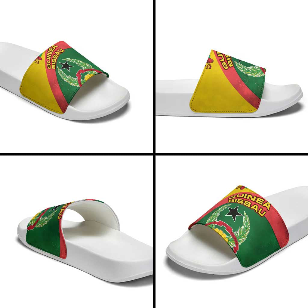 Guinea Bissau Slide Sandals with Green Yellow Red Swirl Design TS04