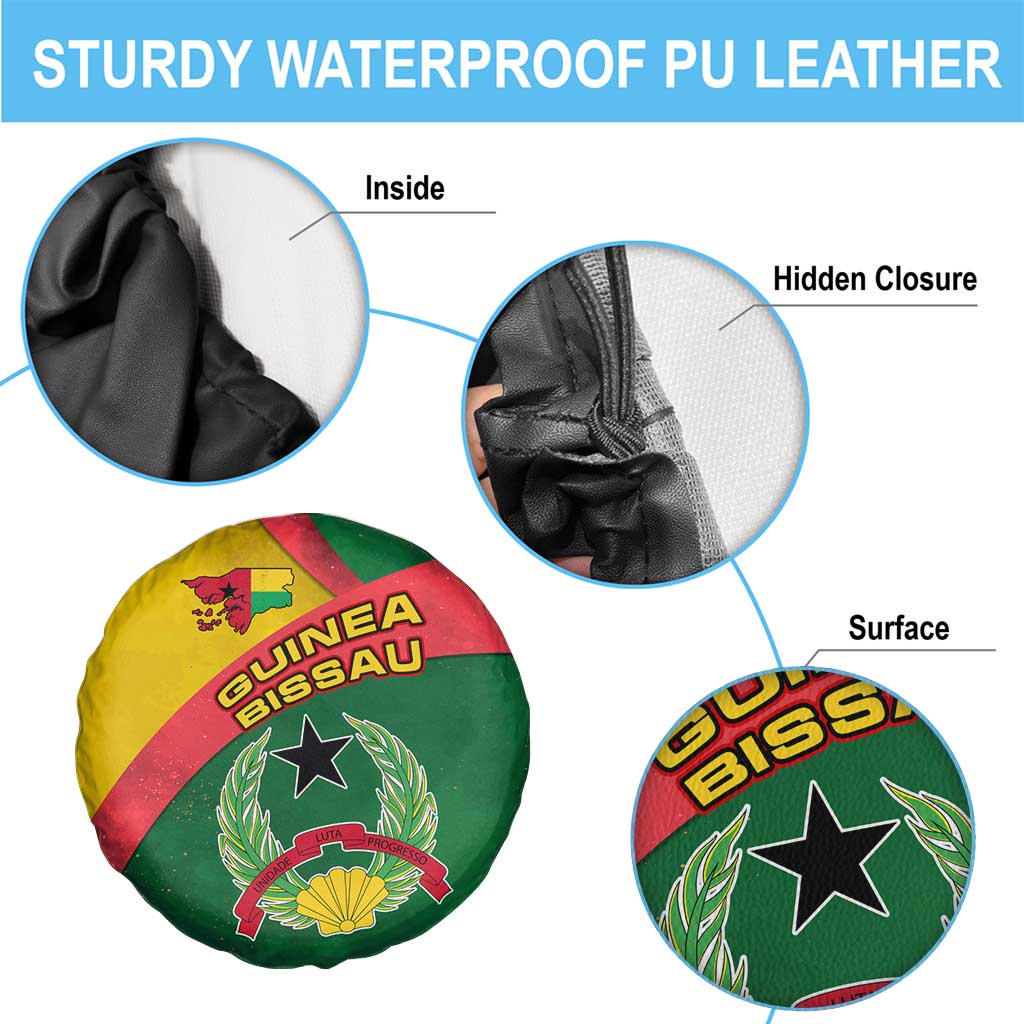 Guinea Bissau Spare Tire Cover with Green Yellow Red Swirl Design TS04