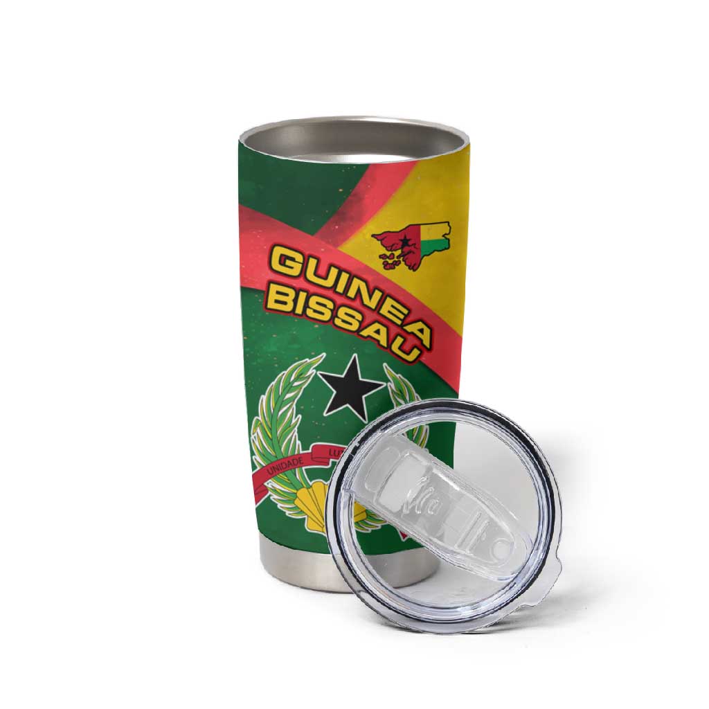 Guinea Bissau Tumbler Cup Green Yellow Red Swirl TS04