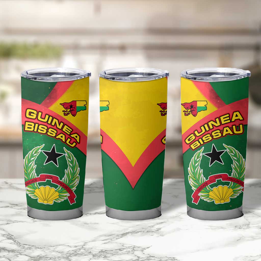 Guinea Bissau Tumbler Cup Green Yellow Red Swirl TS04