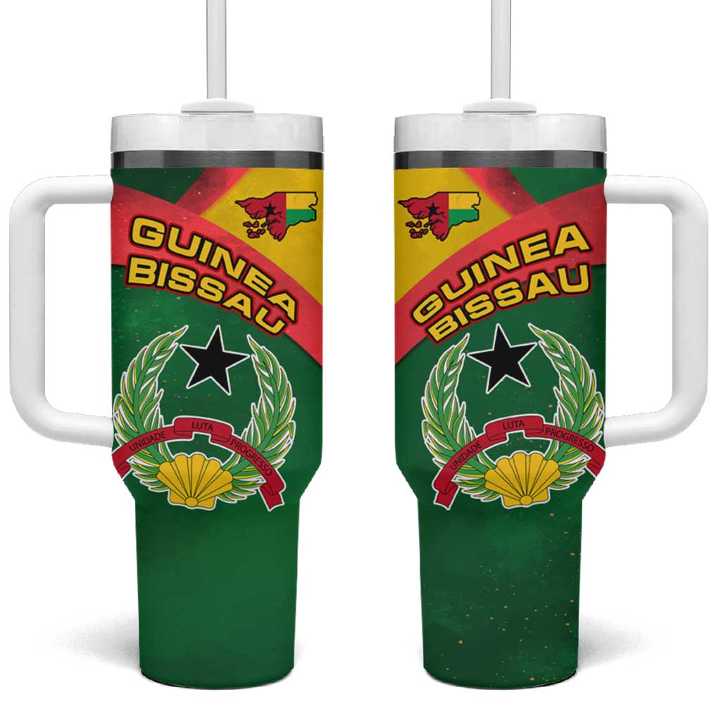 Guinea Bissau Tumbler With Handle Green Yellow Red Swirl TS04