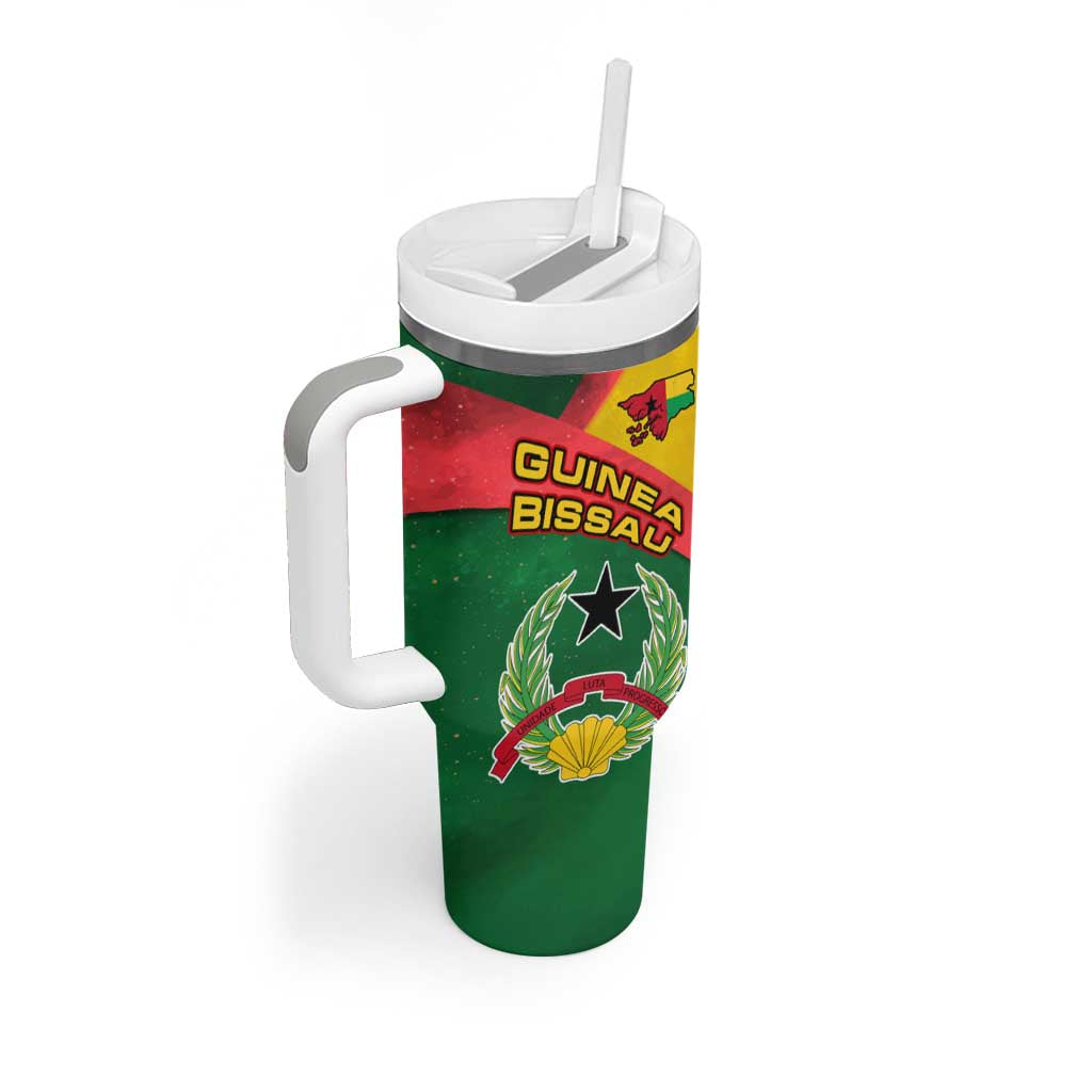 Guinea Bissau Tumbler With Handle Green Yellow Red Swirl TS04