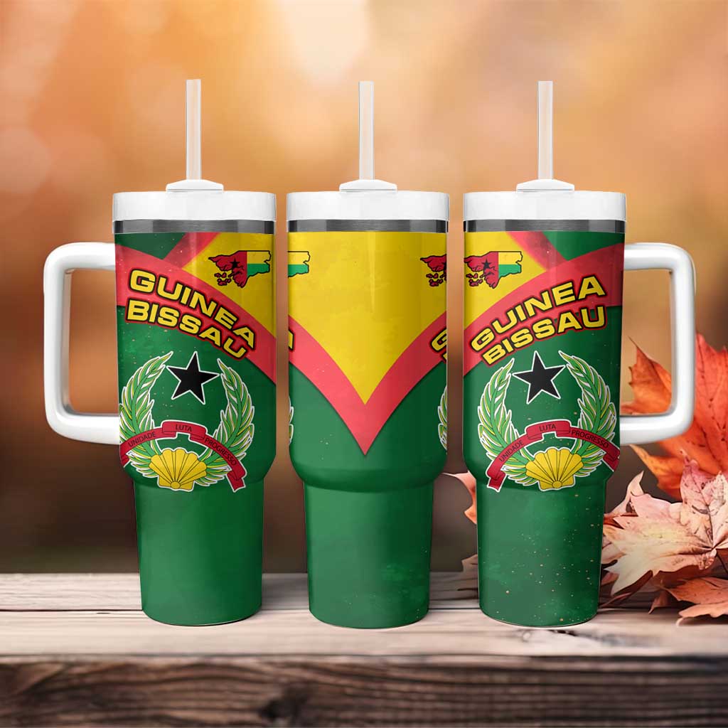 Guinea Bissau Tumbler With Handle Green Yellow Red Swirl TS04