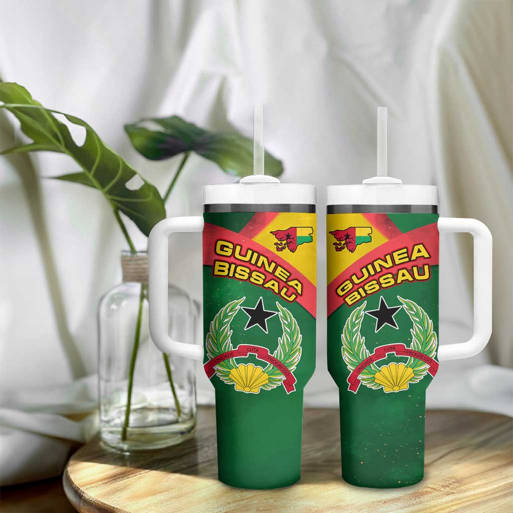 Guinea Bissau Tumbler With Handle Green Yellow Red Swirl TS04