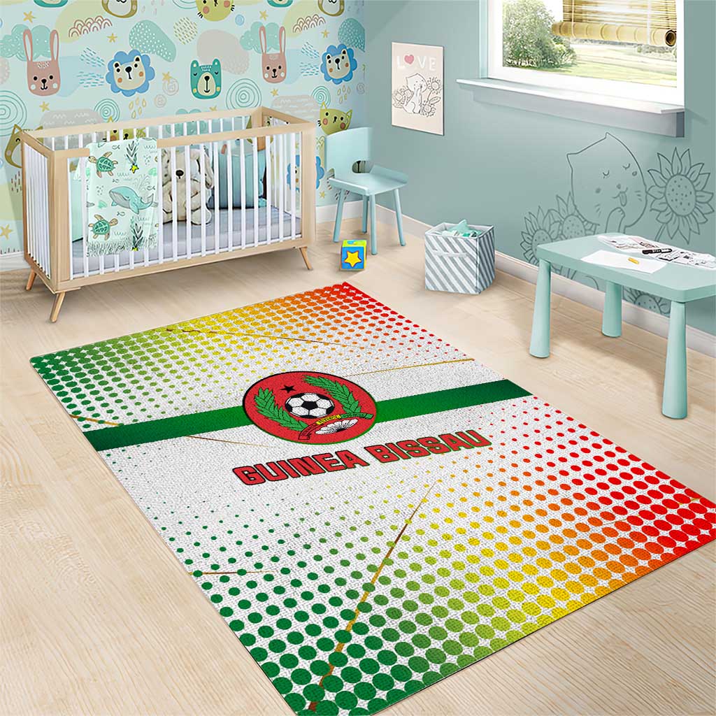 Guinea Bissau Area Rug White Green Red Gradient TS04