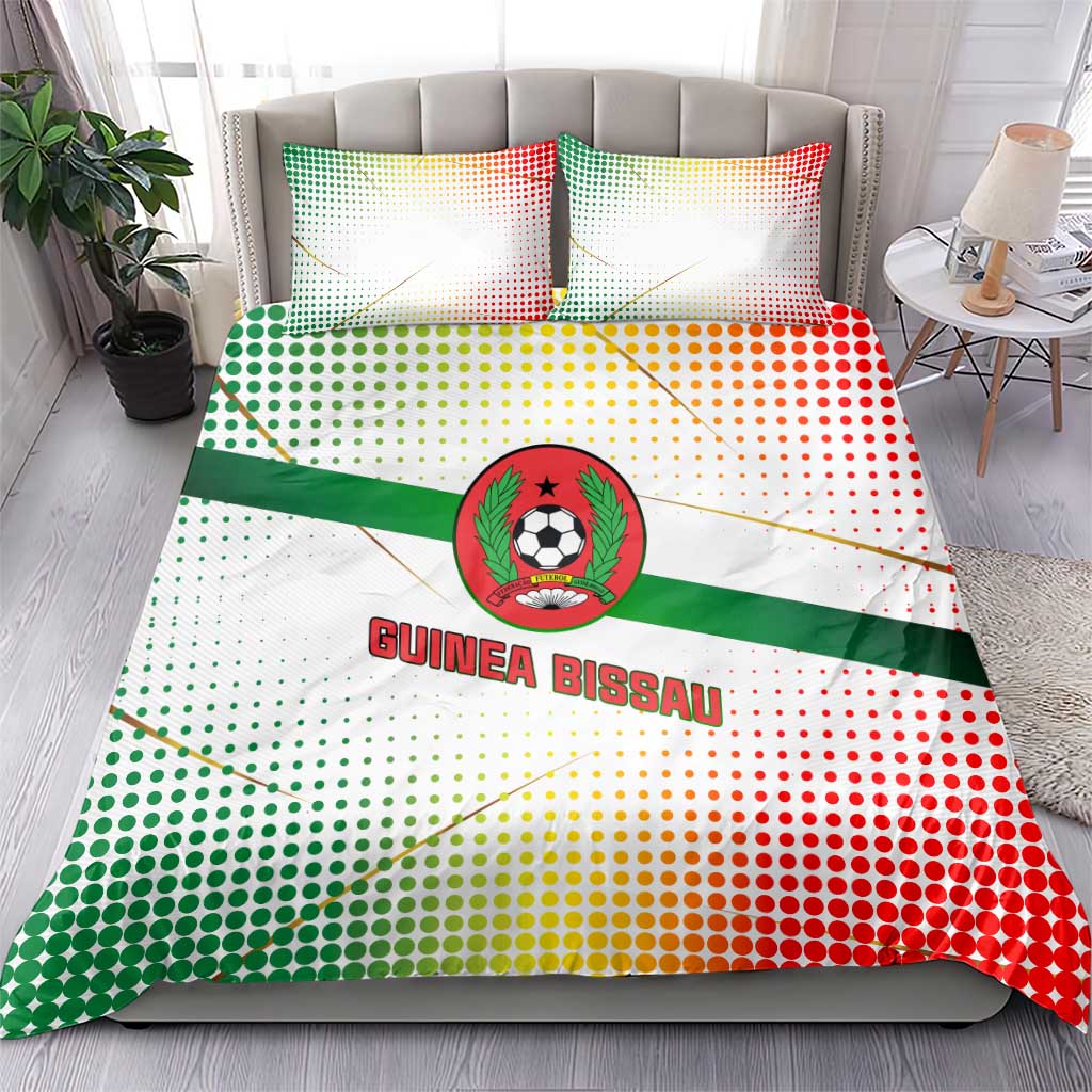 Guinea Bissau Bedding Set White Green Red Gradient TS04