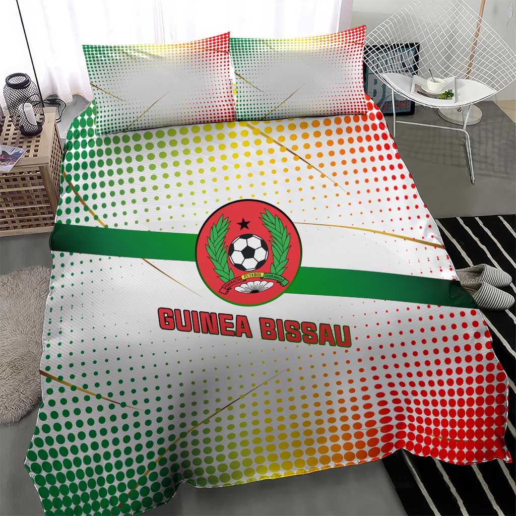 Guinea Bissau Bedding Set White Green Red Gradient TS04