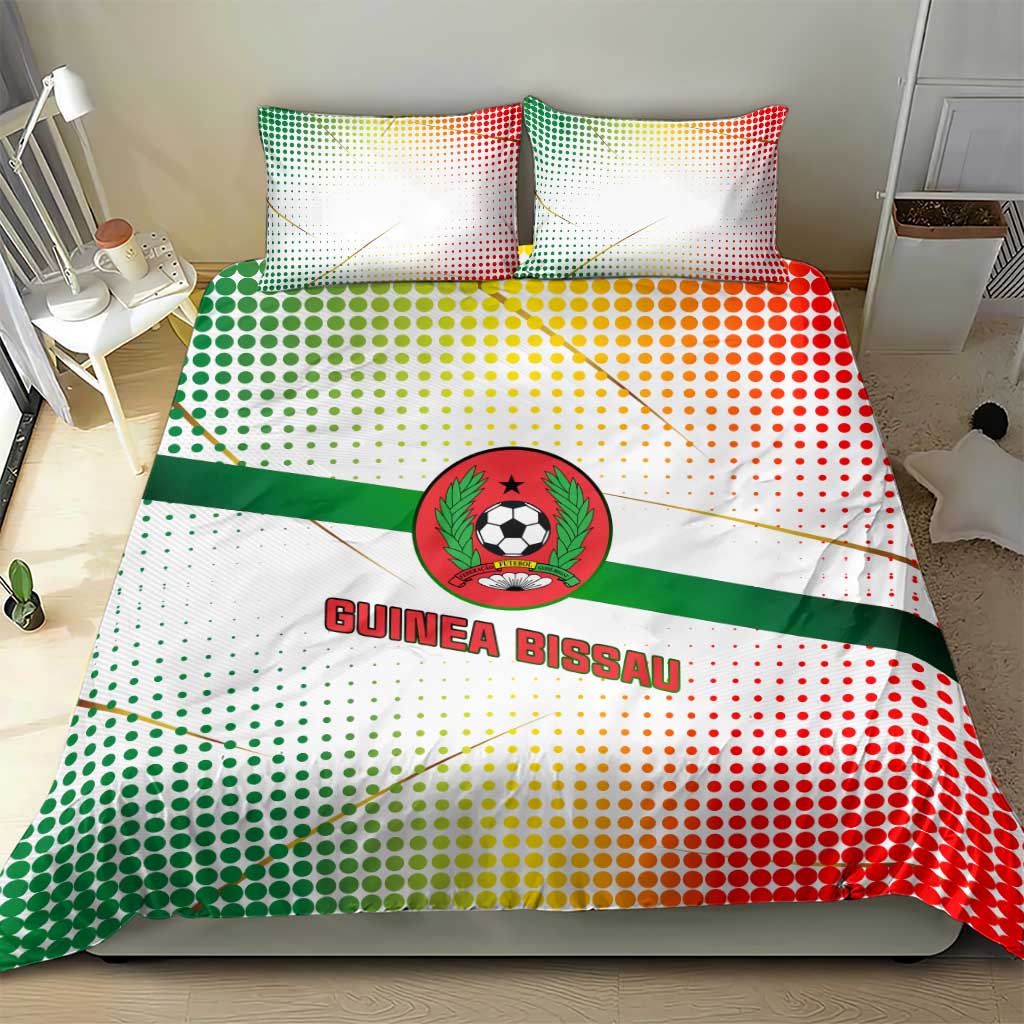 Guinea Bissau Bedding Set White Green Red Gradient TS04