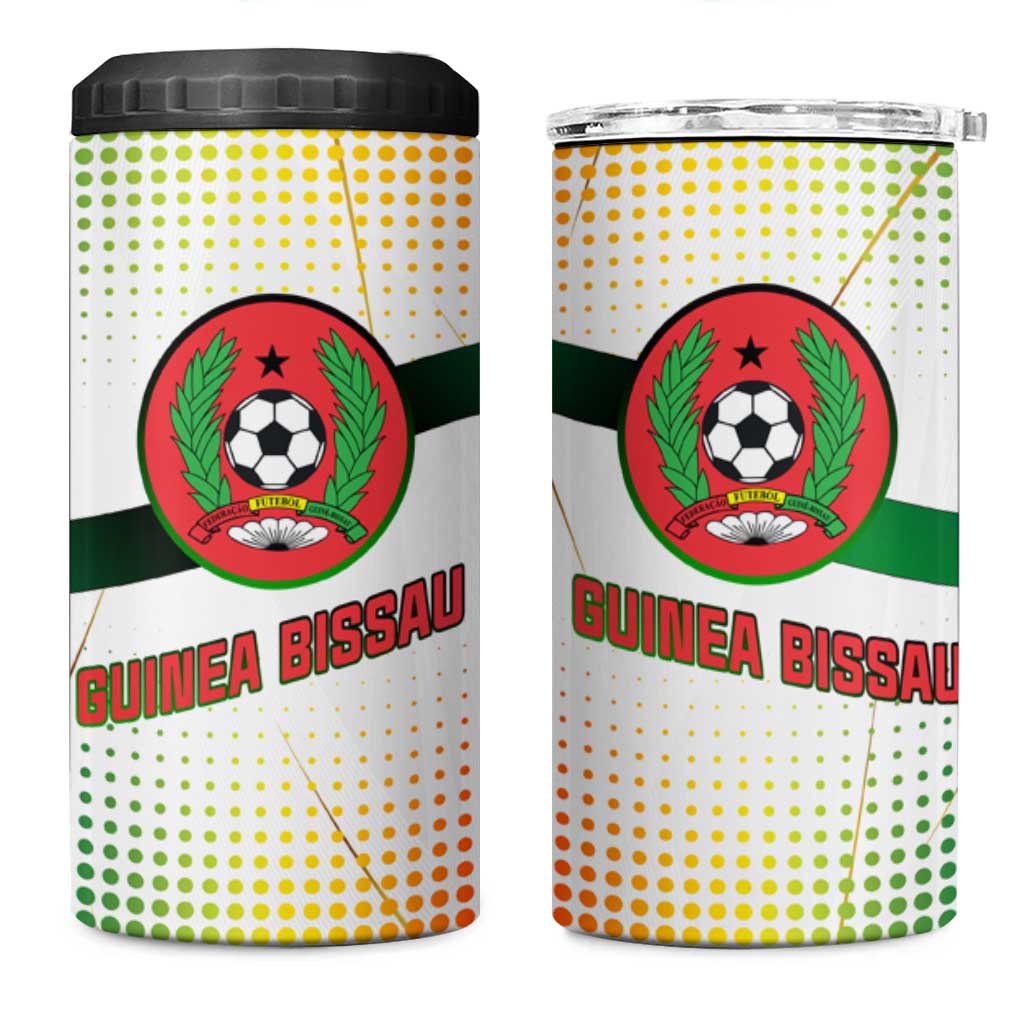Guinea Bissau 4 in 1 Can Cooler Tumbler White Green Red Gradient TS04