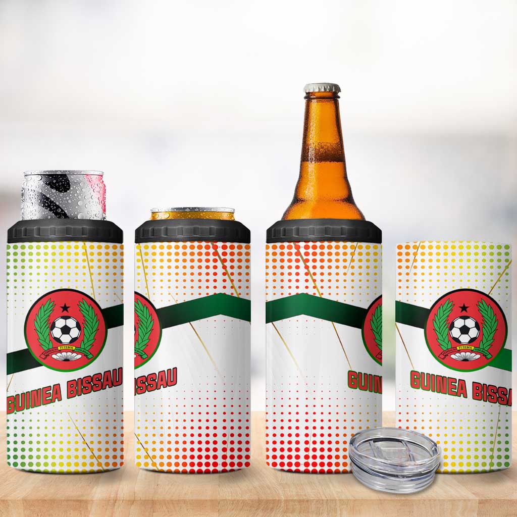 Guinea Bissau 4 in 1 Can Cooler Tumbler White Green Red Gradient TS04