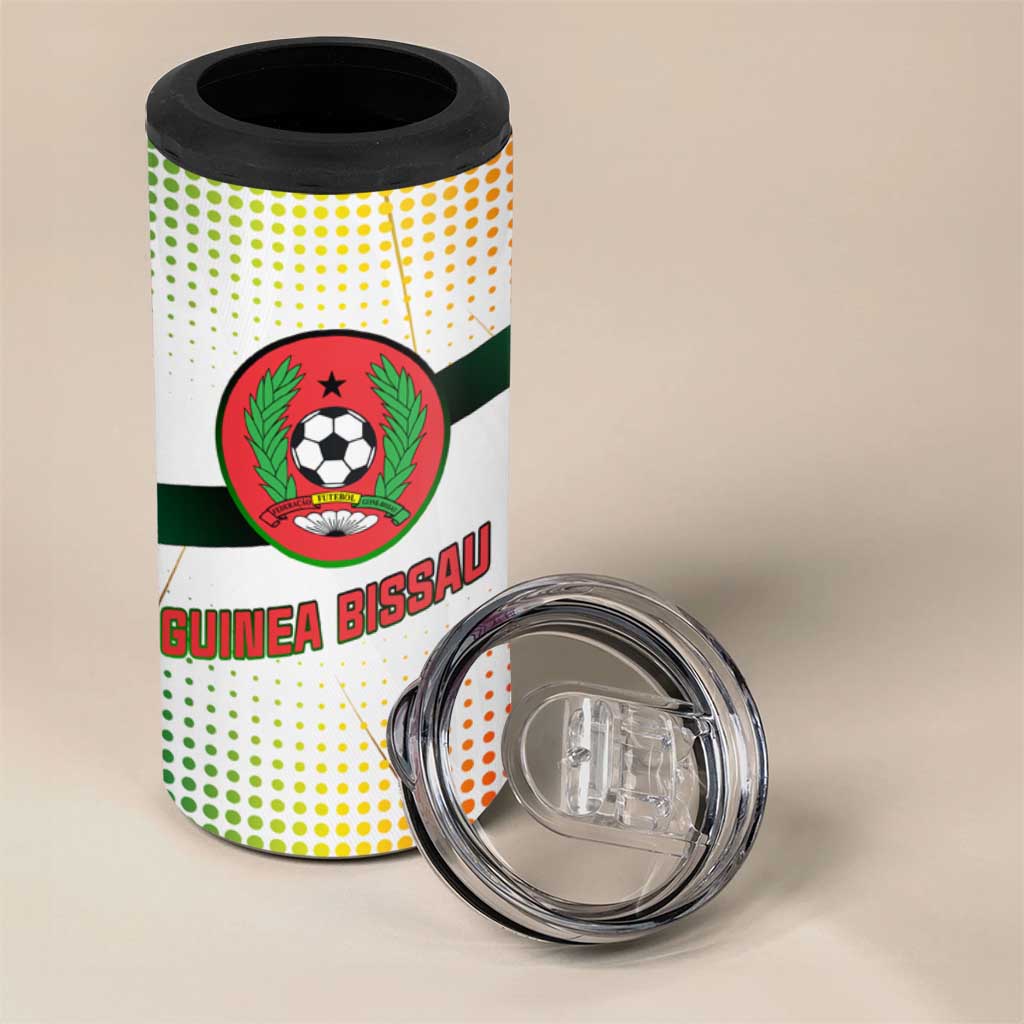 Guinea Bissau 4 in 1 Can Cooler Tumbler White Green Red Gradient TS04