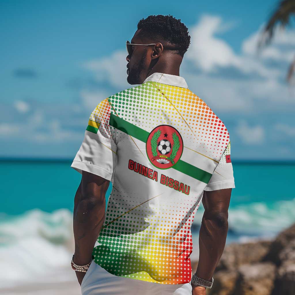 Guinea Bissau Hawaiian Shirt White Green Red Gradient TS04