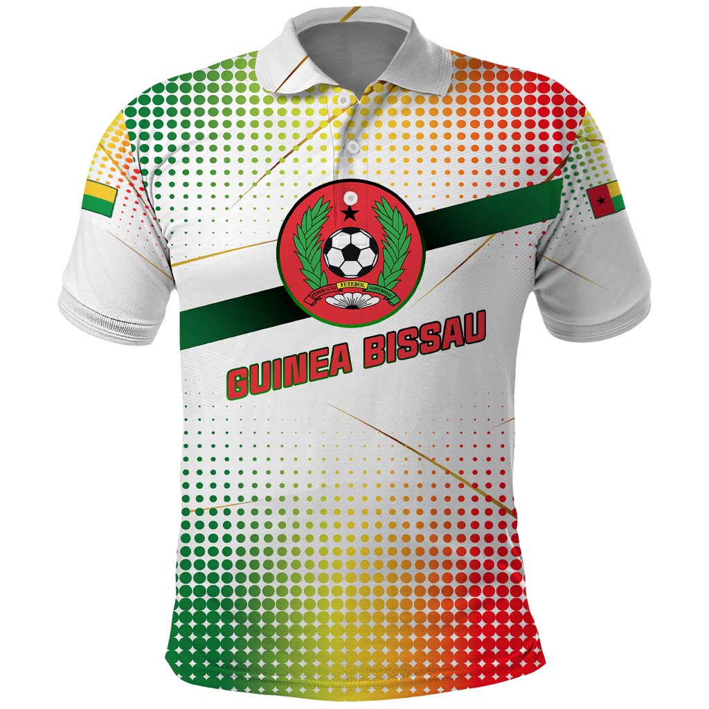 Guinea Bissau Polo Shirt with White Green Red Gradient Design TS04