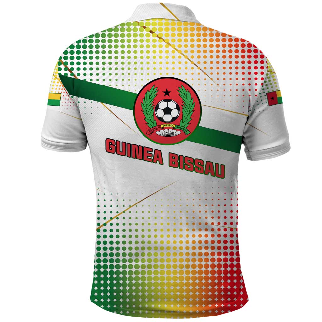 Guinea Bissau Polo Shirt with White Green Red Gradient Design TS04