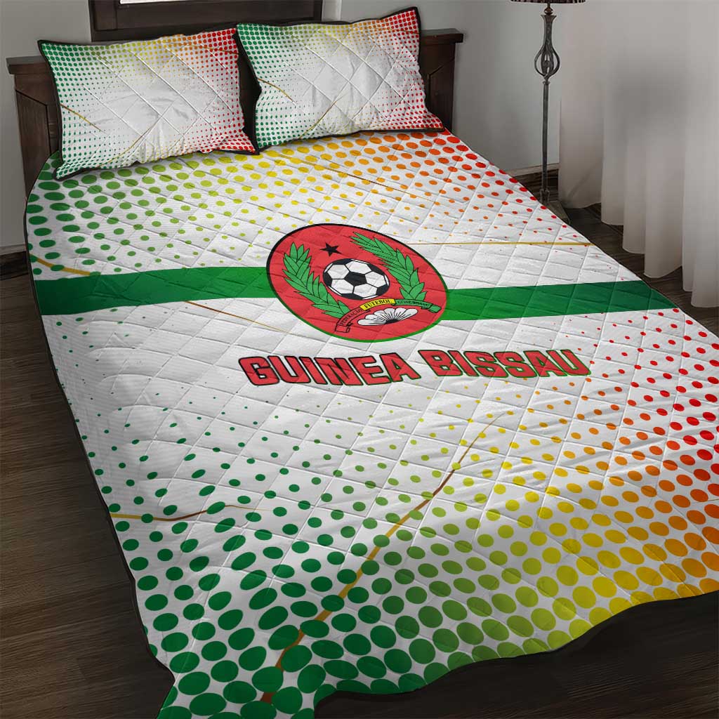 Guinea Bissau Quilt Bed Set White Green Red Gradient TS04