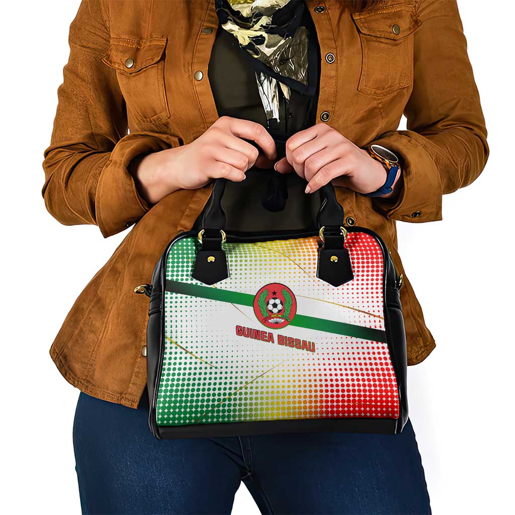 Guinea Bissau Shoulder Handbag with White Green Red Gradient Design TS04