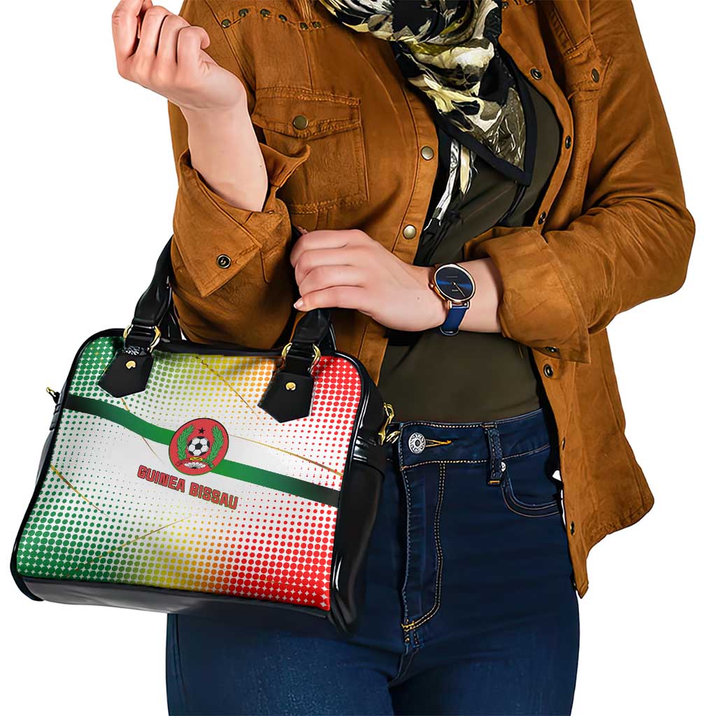 Guinea Bissau Shoulder Handbag with White Green Red Gradient Design TS04