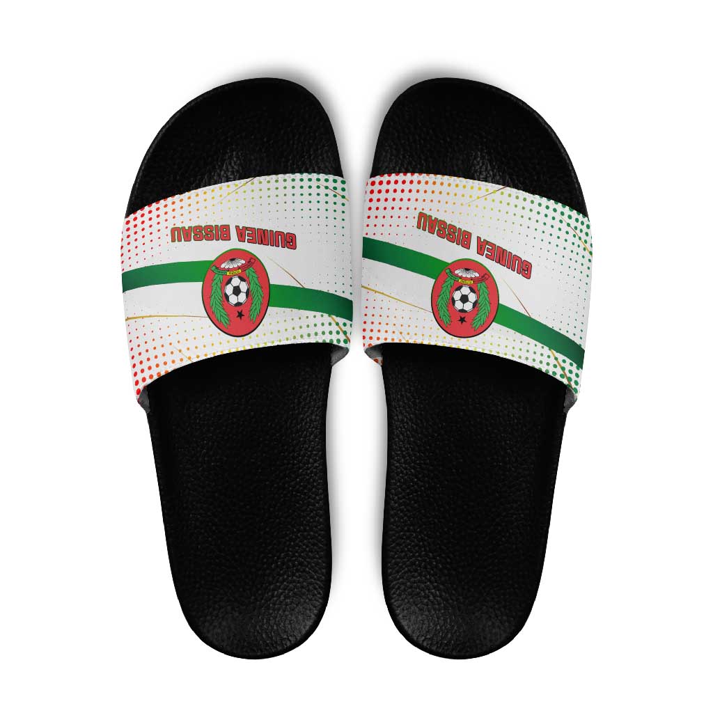 Guinea Bissau Slide Sandals with White Green Red Gradient Design TS04