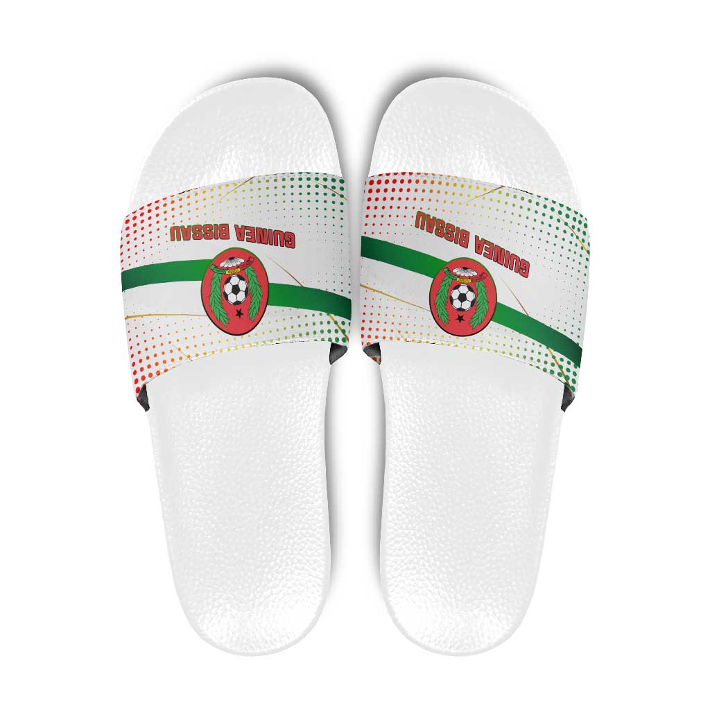 Guinea Bissau Slide Sandals with White Green Red Gradient Design TS04