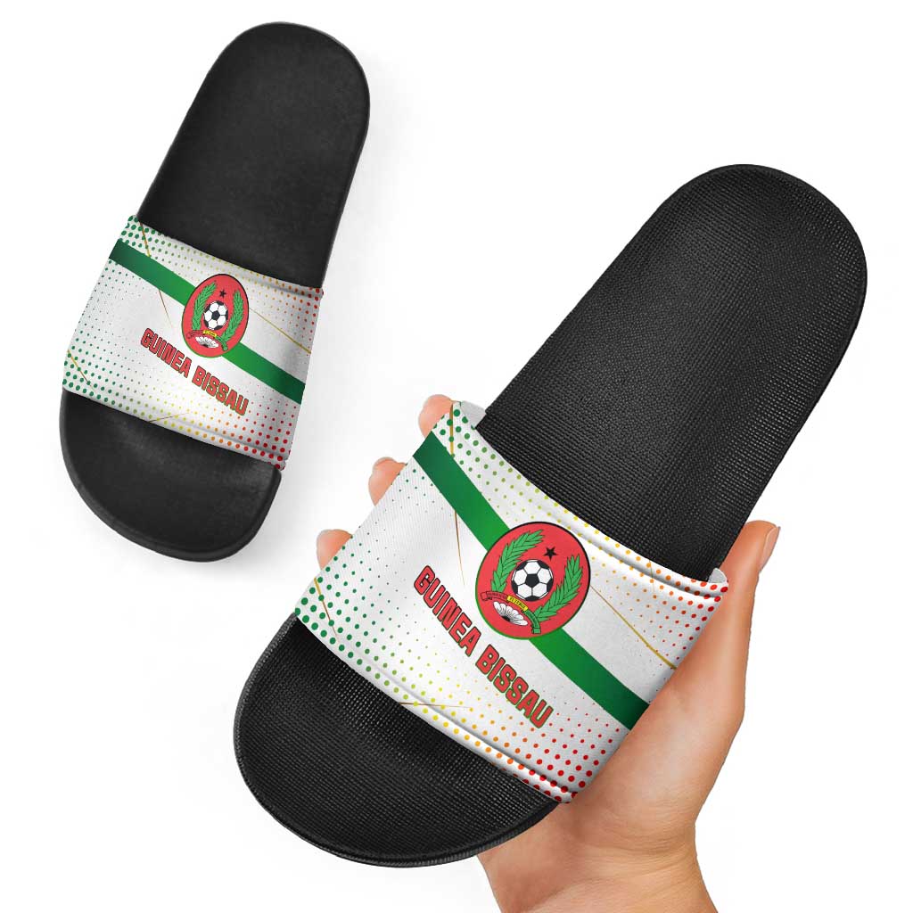 Guinea Bissau Slide Sandals with White Green Red Gradient Design TS04
